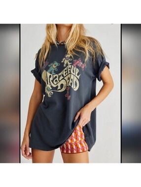 Free People Daydreamer Grateful Dead Tee Dress Sz S Boho Festival Band